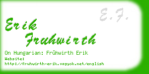 erik fruhwirth business card
