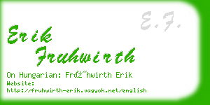 erik fruhwirth business card